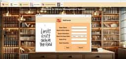 Add book screen in the Library Management System