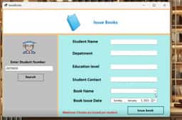 Issue books screen in the Library Management System