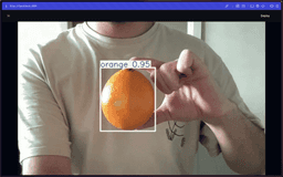 YOLO live detection interface tracking an orange in real time