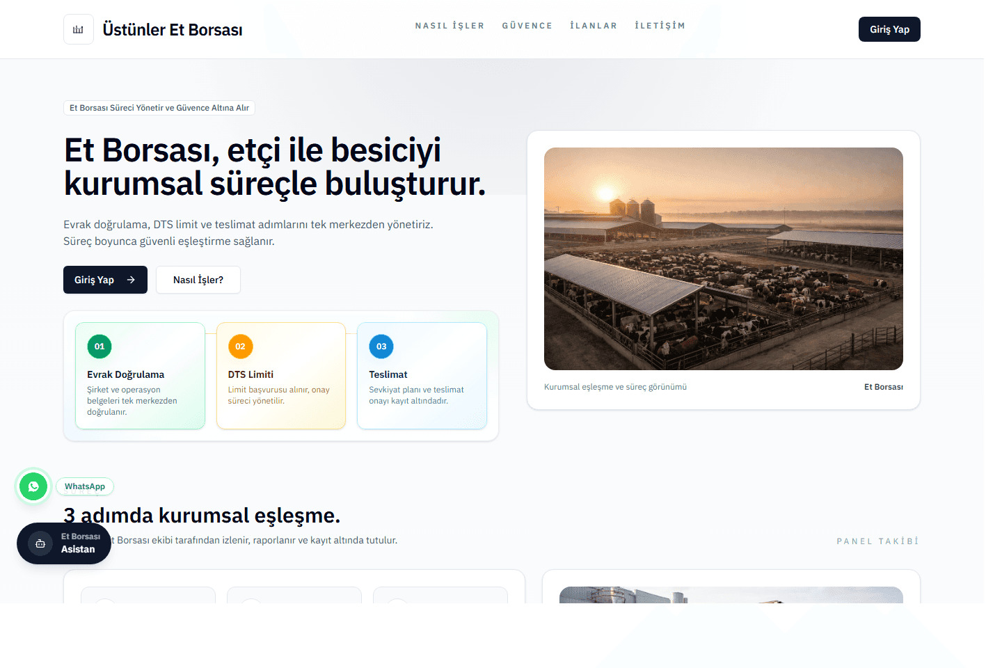 Ustunler Et Borsasi business website homepage